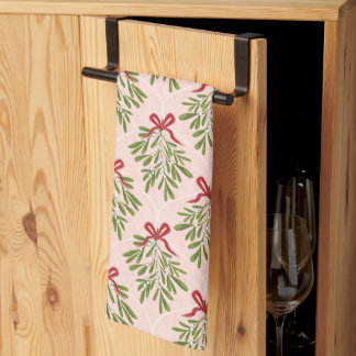 Tea towel with mistletoe design geschirrtuch