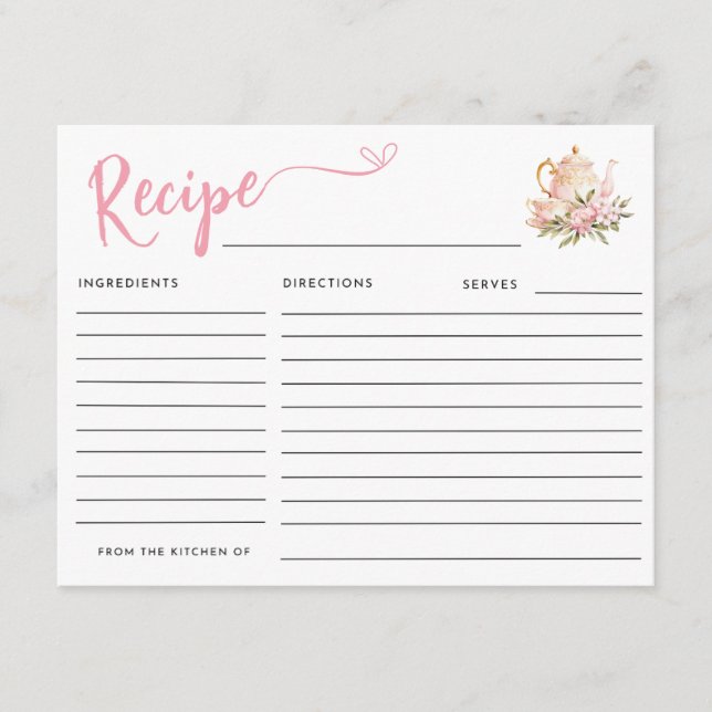 TEA-ZEIT MIT DEM BRIDE-TO-BE-BRAUTPARTY BEGLEITKARTE (Vorderseite)