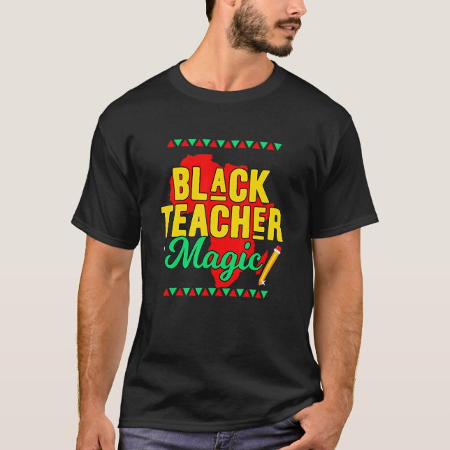 Teach Black History Month Kids Black Teacher Afric T-Shirt (Vorderseite)