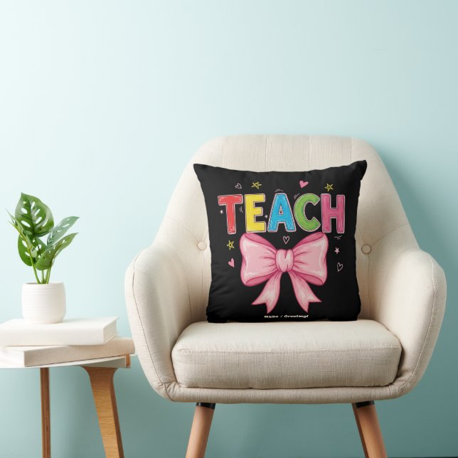 Teach Coquette Bow Crayon Lehrer Kinder Funny Kissen (Stuhl )