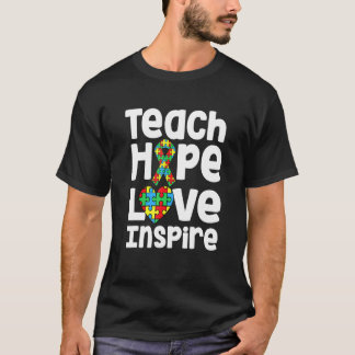 Teach Hope Inspirier Warrior of Autismus Awareness T-Shirt