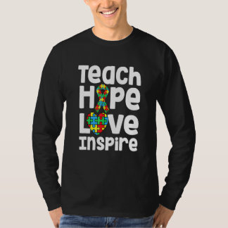 Teach Hope Inspirier Warrior of Autismus Awareness T-Shirt