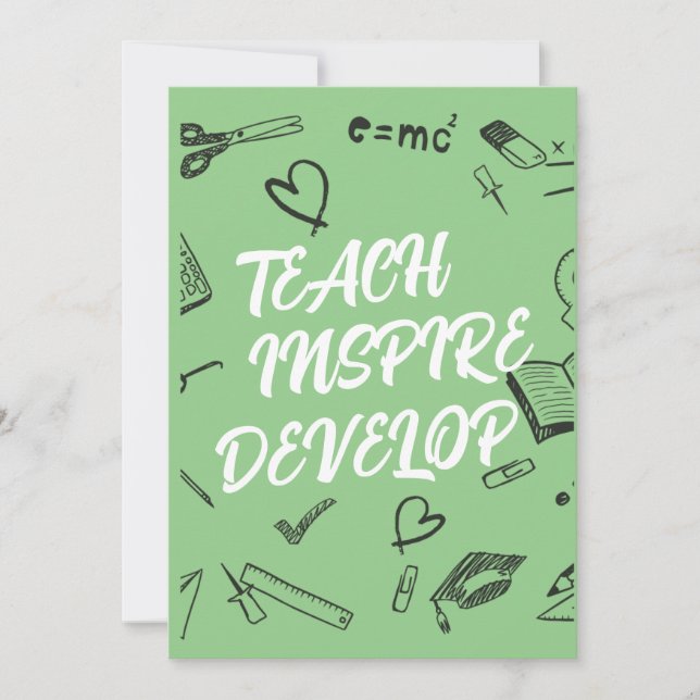 TEACH INSPIRIERE ENTWICKELOP Lehrerkarte Dankeskarte (Vorderseite)