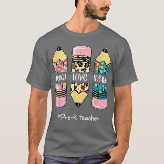 Teach Inspiriert Liebe Stift Leopard Niedlich Pre- T-Shirt