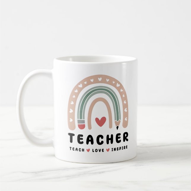 Teach-Liebe Inspiriere Retro-Design Kaffeetasse (Links)