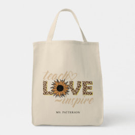 Teach Liebe Inspiriert Lehrer Sonnenblume Moderner Tragetasche