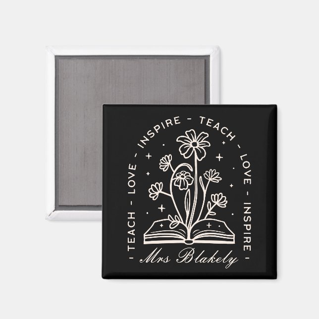 Teach Liebe inspirierte Hexenlehrer personalisiert Magnet (Vorderseite/Rückseite)