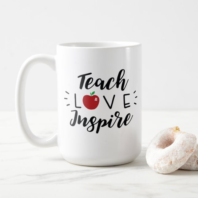 Teach Liebe Inspirierte Kaffee Tasse (Mit Donut)