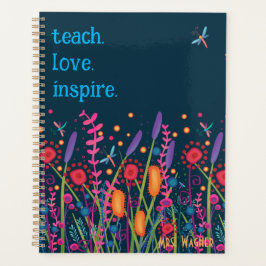 Teach-Liebe Inspirierte Navy-Floral-Dragonfly Planer