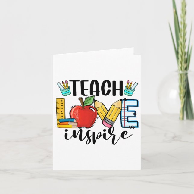 Teach Liebe Inspirierte Shirt Funny CK to School T Karte (Vorderseite)
