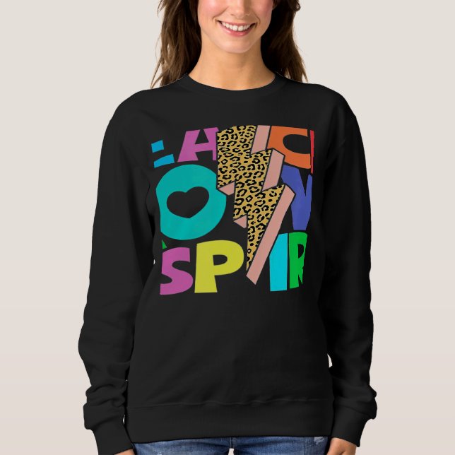 Teach Love Inspire SPED Leopard Print Groovy Teach Sweatshirt (Vorderseite)