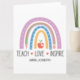 Teach Love Inspire Teacher  Dankeskarte