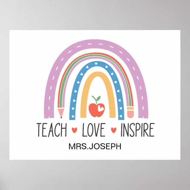 Teach Love Inspire Teacher  Poster (Vorne)