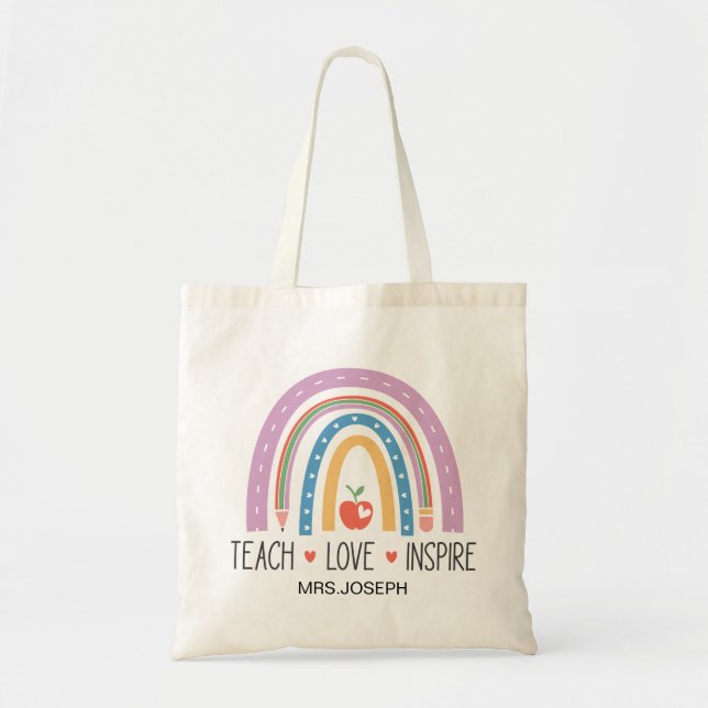Teach Love Inspire Teacher  Tragetasche (Vorne)