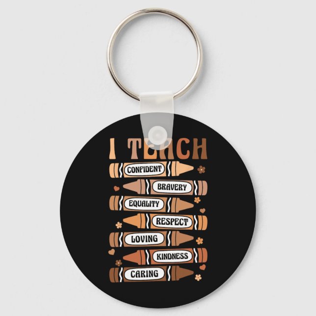 Teach Melanin Afro African Black History Monte Tee Schlüsselanhänger (Vorderseite)