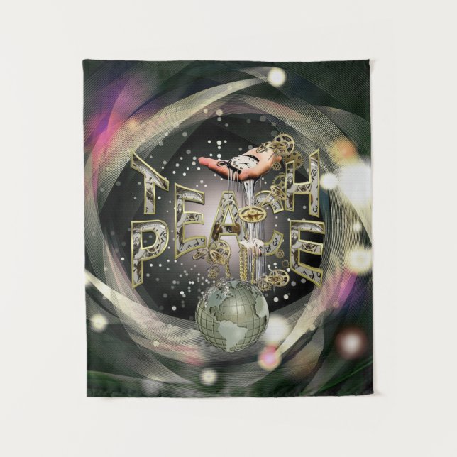 Teach-Peace-Bewegung Wandteppich (Vorderseite)