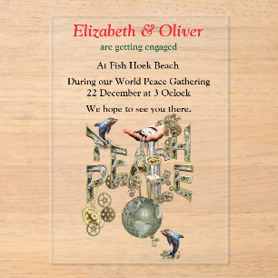 Teach Peace Christmas Ansammlung Acryleinladungen