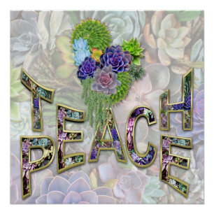 Teach Peace Christmas Ansammlung Geschenke Poster