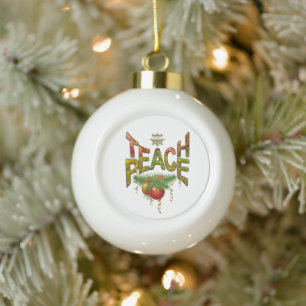 Teach Peace Christmas Ansammlung Keramik Kugel-Ornament