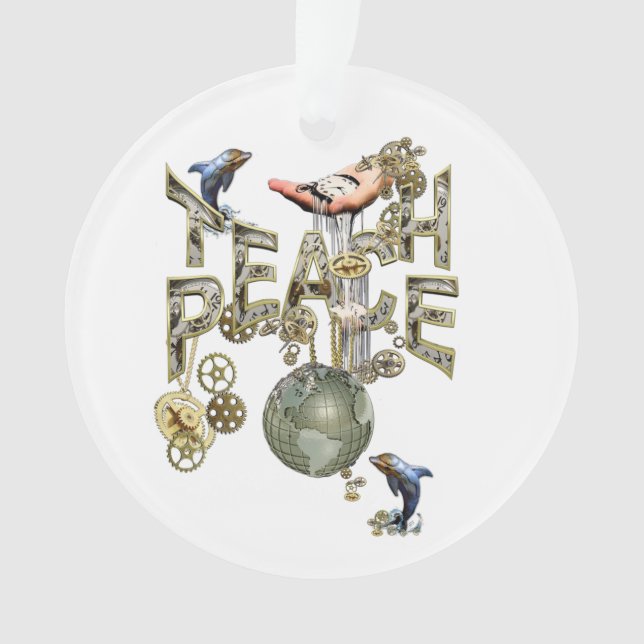 Teach Peace Christmas Ansammlung Ornament (Vorderseite)