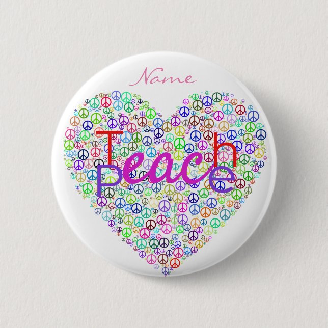 Teach Peace Heart Thunder_Cove Button (Vorderseite)
