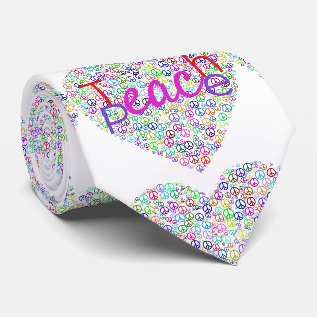 Teach Peace Heart Thunder_Cove Krawatte (Gerollt)