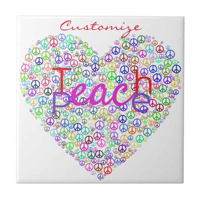 Teach Peace Herz Thunder_Cove Fliese (Vorderseite)