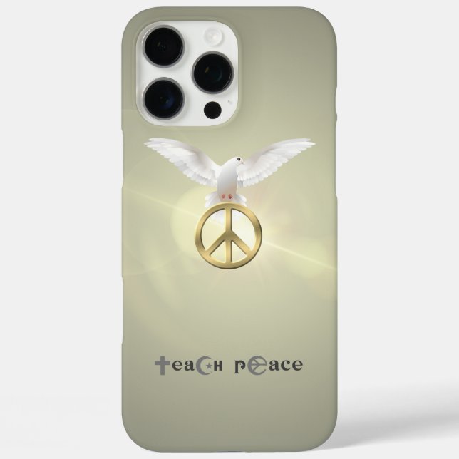 Teach Peace | iPhone 16 Pro Max Hülle (Rückseite)