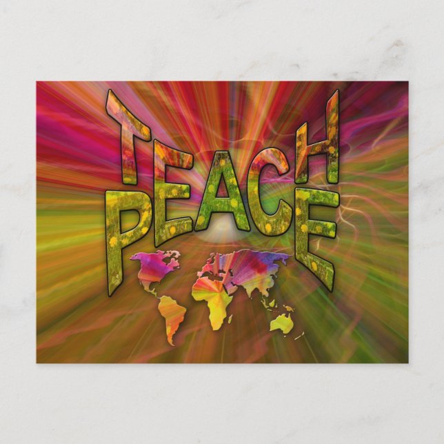 Teach Peace Postkarte (Vorderseite)