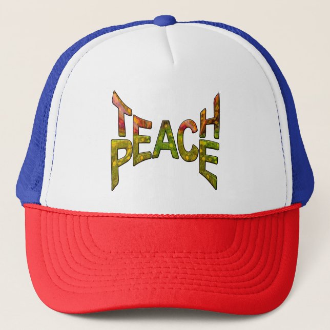 Teach-Peace Rund um den Globus von Nadine May Truckerkappe (Vorderseite)