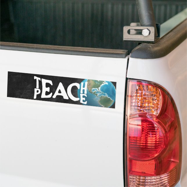 "Teach Peace" Text Planet Erde Autoaufkleber (Auf Lkw)