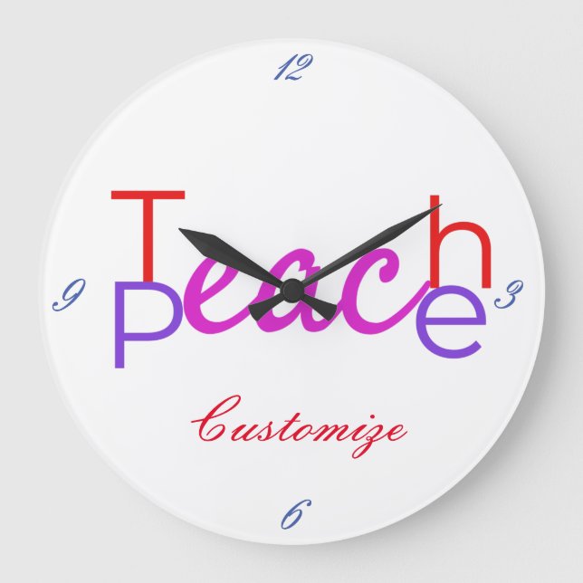 Teach Peace Thunder_Cove Große Wanduhr (Vorderseite)