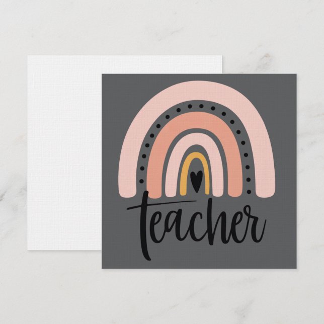 Teach Teacher Love Inspire Gift Rainbow  Einladung (Vorne/Hinten)