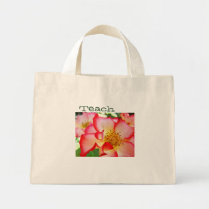 Teach tote bag Geschenke Helle Farbige Rose Blume Mini Stoffbeutel