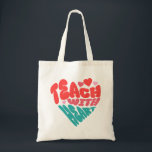 Teach With Heart Tragetasche<br><div class="desc">A simple and inspiring typography design featuring the phrase “Teach With Heart.” The message celebrates the passion, dedication, and care that educators bring to the classroom every day. Perfect for teacher appreciation, school events, and thoughtful gifts for educators, this design highlights the meaningful impact teachers make through compassion and commitment...</div>