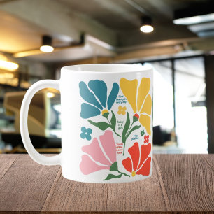 Teacher Affirmation Geschenk, Abstrakter Blumenleh Kaffeetasse