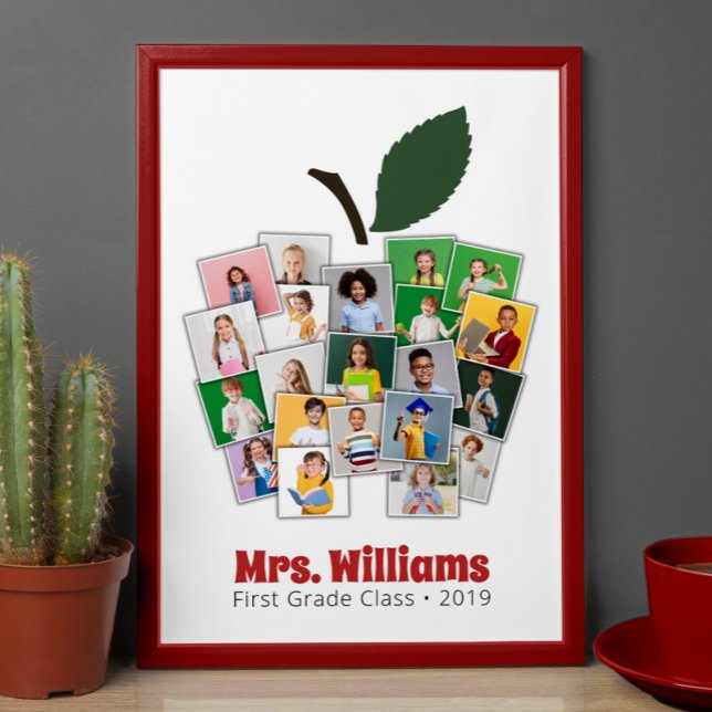 Teacher Apple Collage Teacher's Gift 21 Photos Poster (Von Creator hochgeladen)