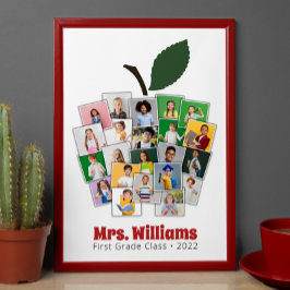 Teacher Apple Collage Teacher's Gift 22 Photos Poster