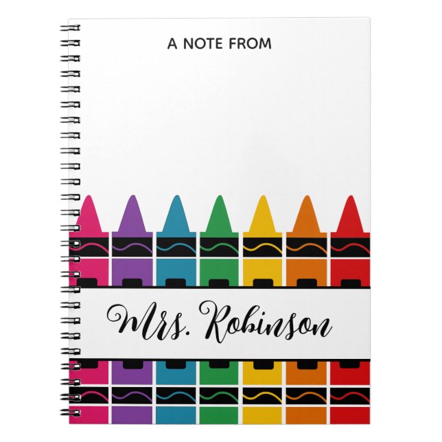 Teacher Appreciation Rainbow Crayon Notepad Notizblock (Vorderseite)