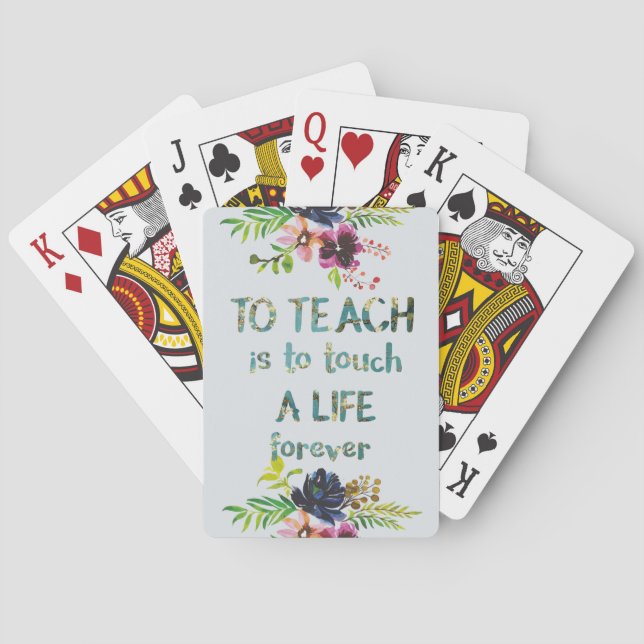 Teacher Apprecive Week Teacher Quote Typografie Spielkarten (Rückseite)
