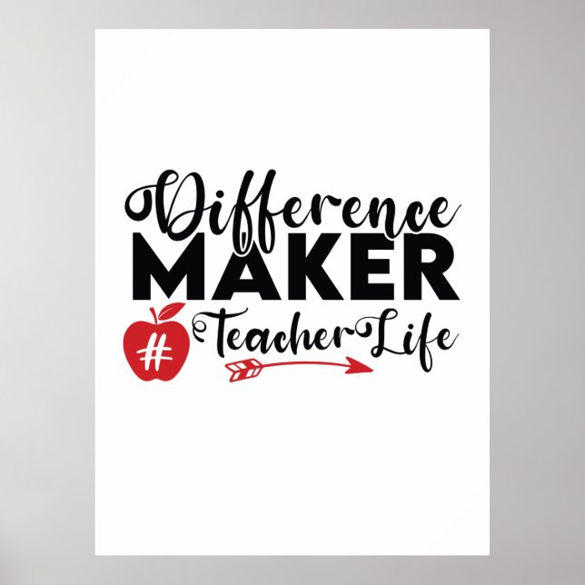 Teacher Art Difference Maker Teacher Life Poster (Vorne)