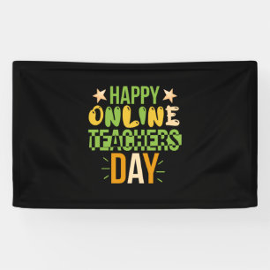 Teacher Art Happy Online Teacher Day Banner