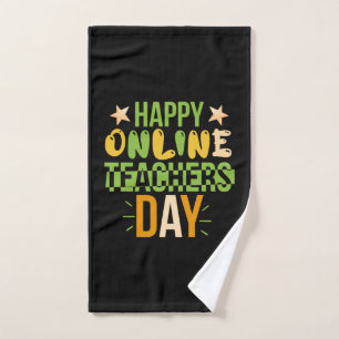 Teacher Art Happy Online Teacher Day Handtuch