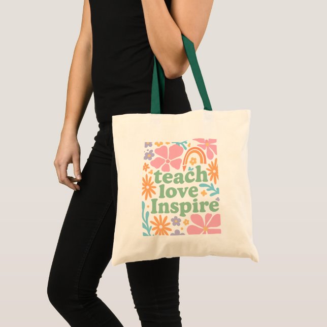 Teacher Boho Floral  Tote Bag (Devant (produit))