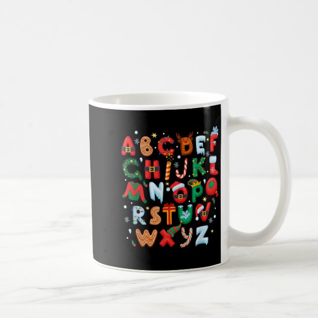 Teacher Christmas Alphabet Back To School Holiday  Kaffeetasse (Rechts)