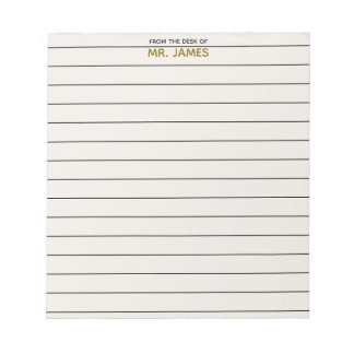 Teacher Clean Simple Lined Paper From The Desk Of  Notizblock