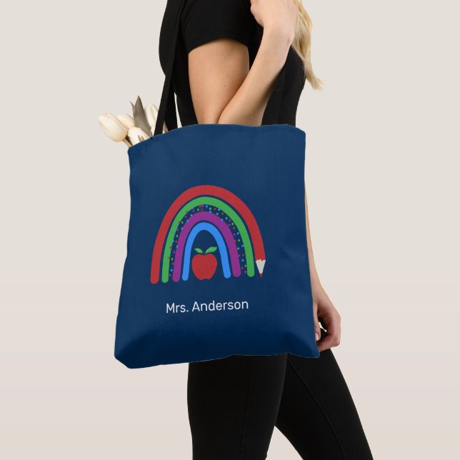 Teacher Colorful Rainbow Dark Blue Tasche (Von Nahem)