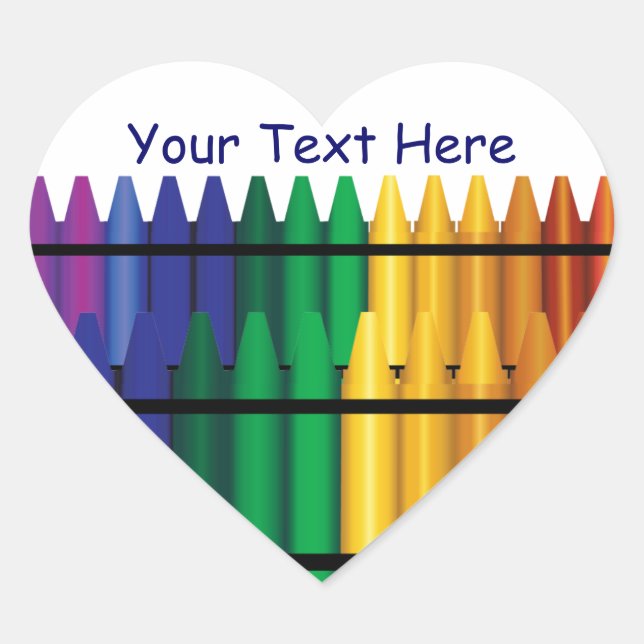 Teacher Crayons Heart Shape Sticker (Vorderseite)
