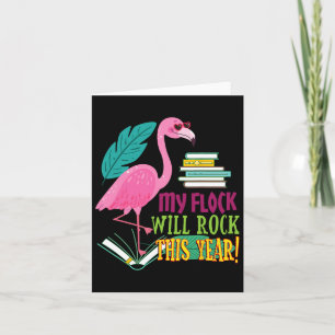 Teacher Flamingo meine Flock Rock ersten Tag Scho Karte