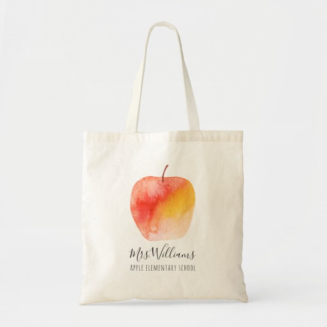 Teacher Geschenk Individuelle Name Aquarelltasche Tragetasche (Vorne)
